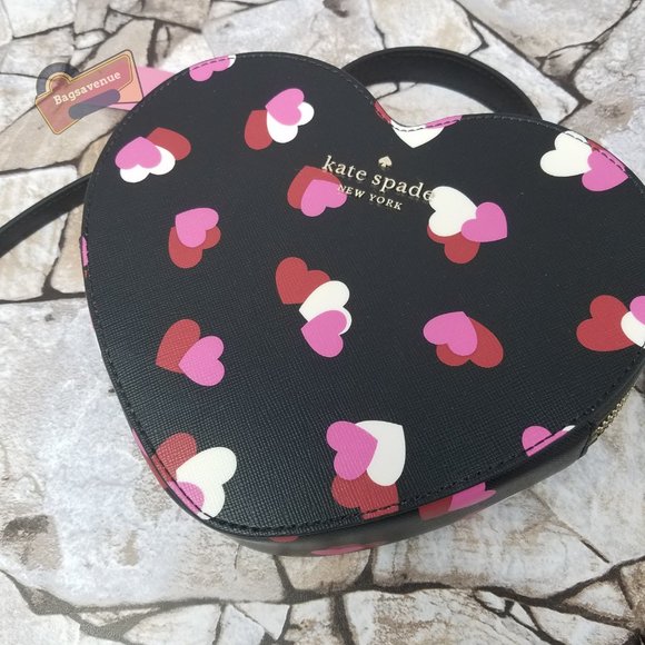 #bagsavenue love shack heart flutter multi pink black red crossbody kate spade - Picture 5 of 6